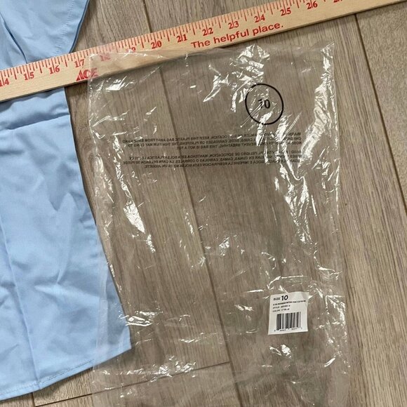 French Toast Kids Girls Front Button Peter Pan Collar Blouse Top Blue Size 10 - Picture 6 of 6